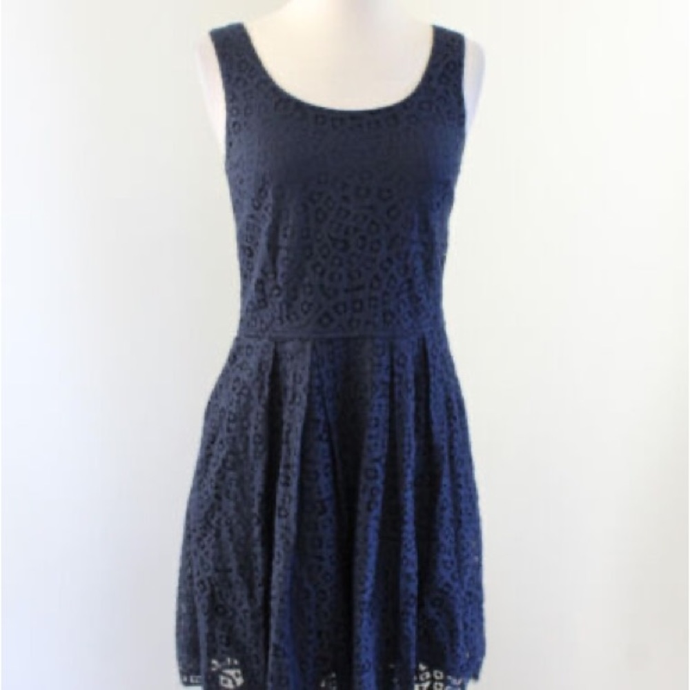 NWT J Crew Factory Swirling Lace Dress in Navy Size 12